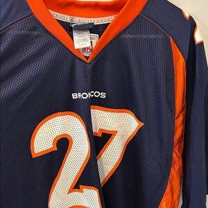 Reebok Navy Blue Broncos Jersey with Orange and White Accents